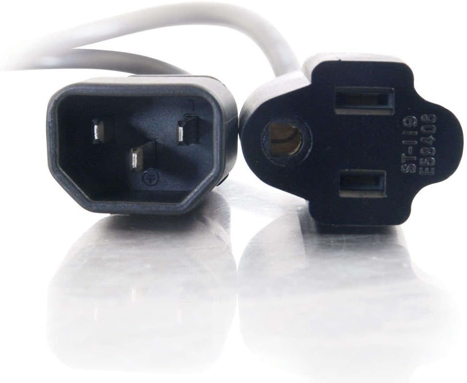 C2G Power Extension Cord, 18 AWG Monitor Power Cable