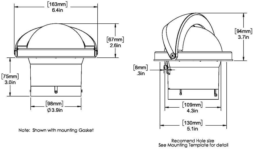 Ritchie SS-2000 SuperSport Compass, Flush Mount, 4.5" Dial, Black