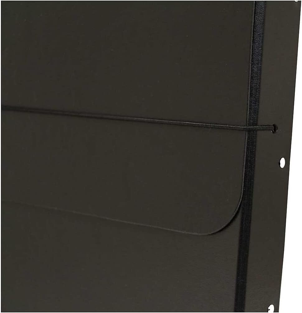 JAM Paper Strong Thick Portfolio Carrying Case with Elastic Band Closure - 10 x 1 1/4 x 13 1/4 - Black