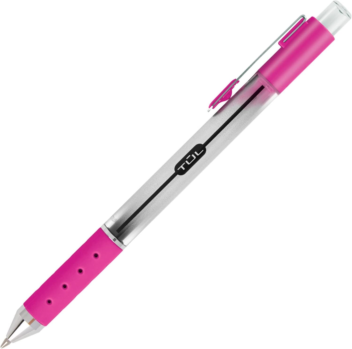 TUL GL Series Retractable Gel Pens, Medium Point, 0.7 mm, Silver Barrel, Assorted Standard & Bright Ink Colors