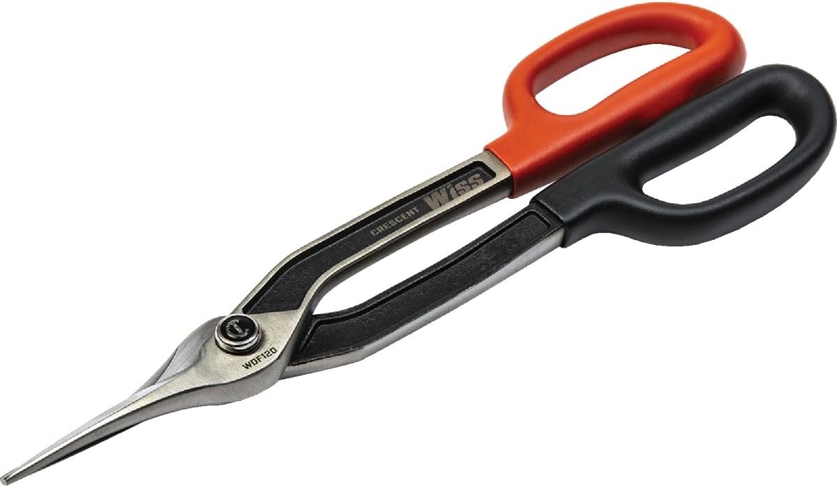 Crescent Wiss Duckbill Pattern Tinner Snips - Precision Metal Cutter with Torque Control & Ergonomic Handle - WDF12D - 12"