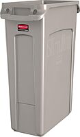 RUBBERMAID COMMERCIAL Slim Jim Vented Rectangular Trash Can, 23 Gallon