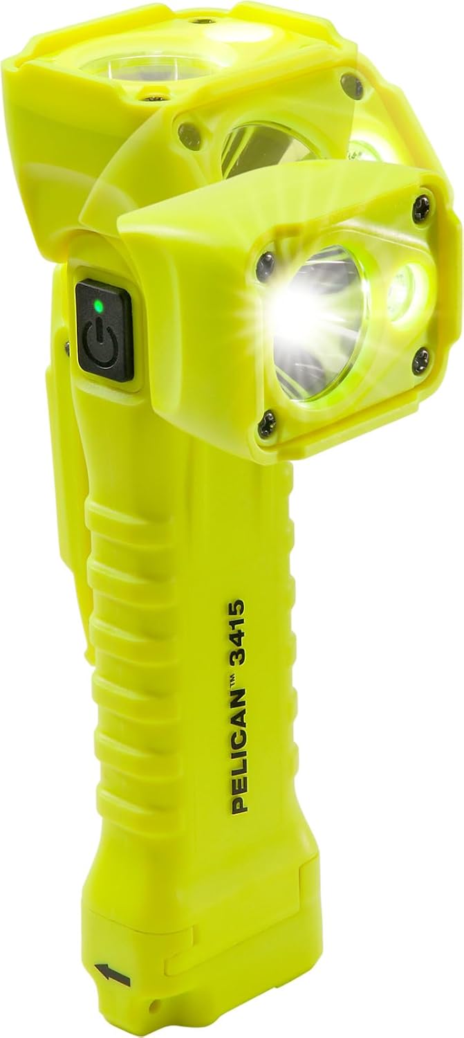 Pelican 3415M Right Angle LED Flashlight - Comes with Magnetic Clip (Yellow)