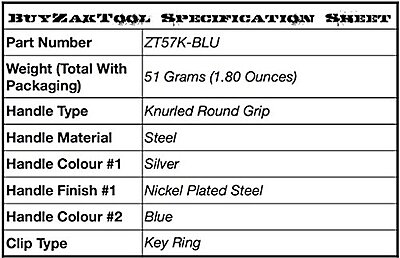 ZAK TOOL Key Ring Window Punch, Spring-Loaded Stainless Steel