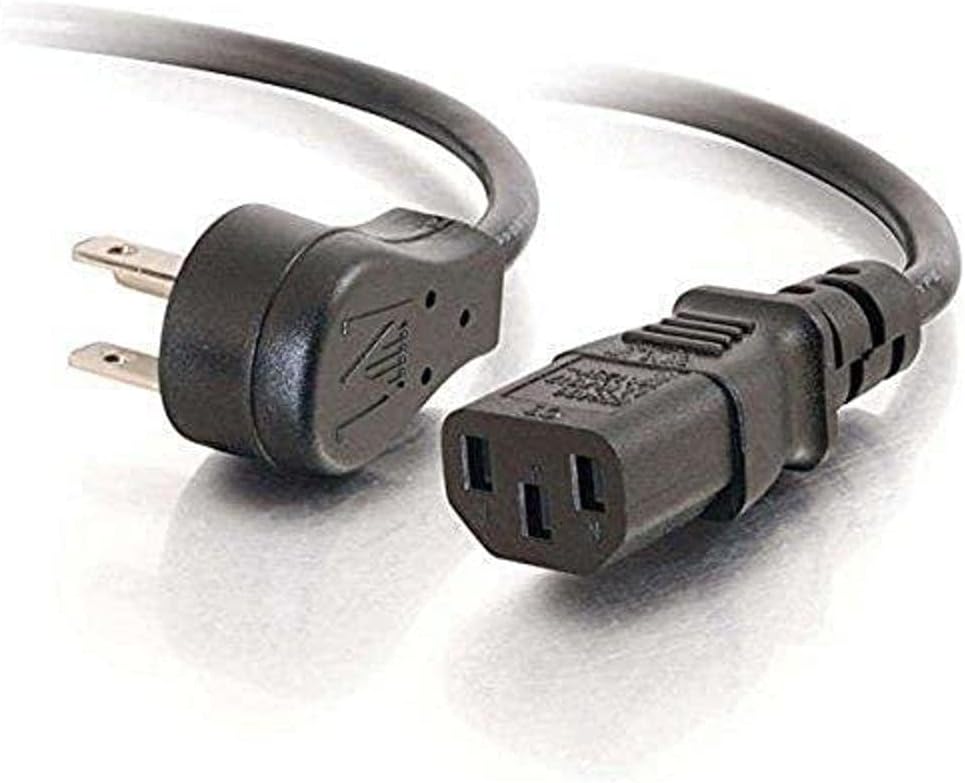 C2G Legrand 18 AWG Computer Power Cord, Black Universal Power Cord, 3 Foot Computer Extension Cord with Flat Plug Power Cord