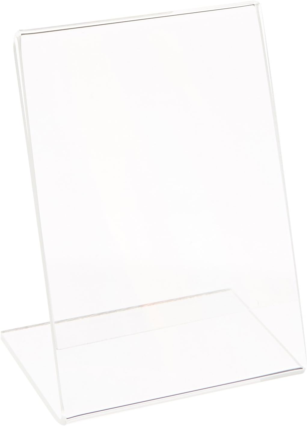 Azar Displays Acrylic L-Shaped Sign Holders, Clear - Pack of 10