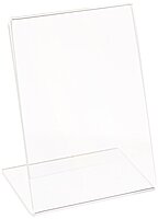 Azar Displays Acrylic L-Shaped Sign Holders, Clear - Pack of 10