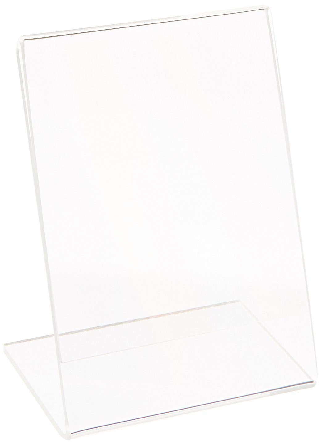 Azar Displays Acrylic L-Shaped Sign Holders, Clear - Pack of 10
