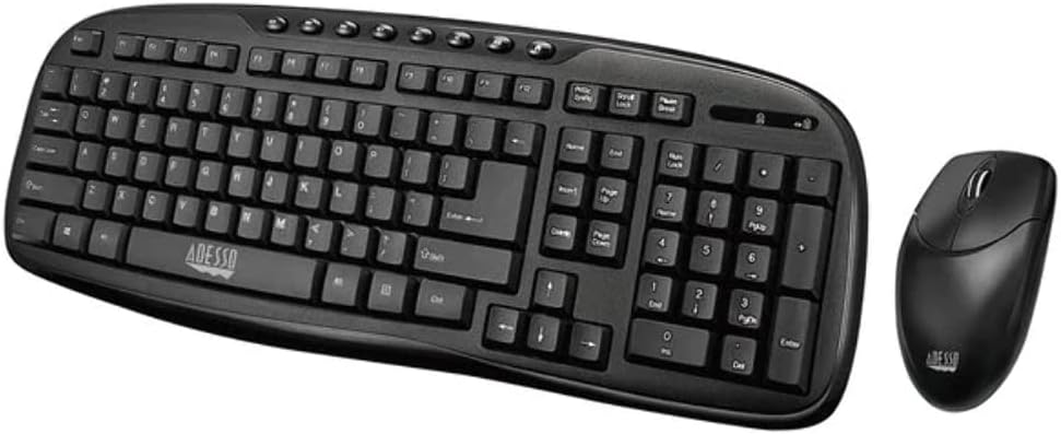 WKB-1330CB - Wireless Keyboard and Mouse Combo, Desktop Keyboard, Ambidextrous Mouse, Multimedia Hotkeys