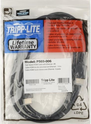 Eaton Tripp Lite High-Speed HDMI Cable with Ethernet & Digital Video with Audio, Ultra HD 4K x 2K (M/M), 3 ft. (P569-003)