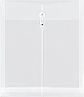 JAM PAPER Open-End Plastic Envelopes, Button & String