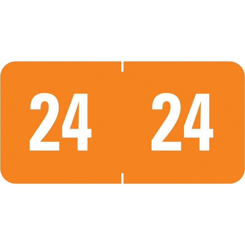 Smead® ETS Color-Coded Year Labels, SMD67924, 1/2" x 1", Orange, 25 Labels Per Sheet, Pack of 10 Sheets