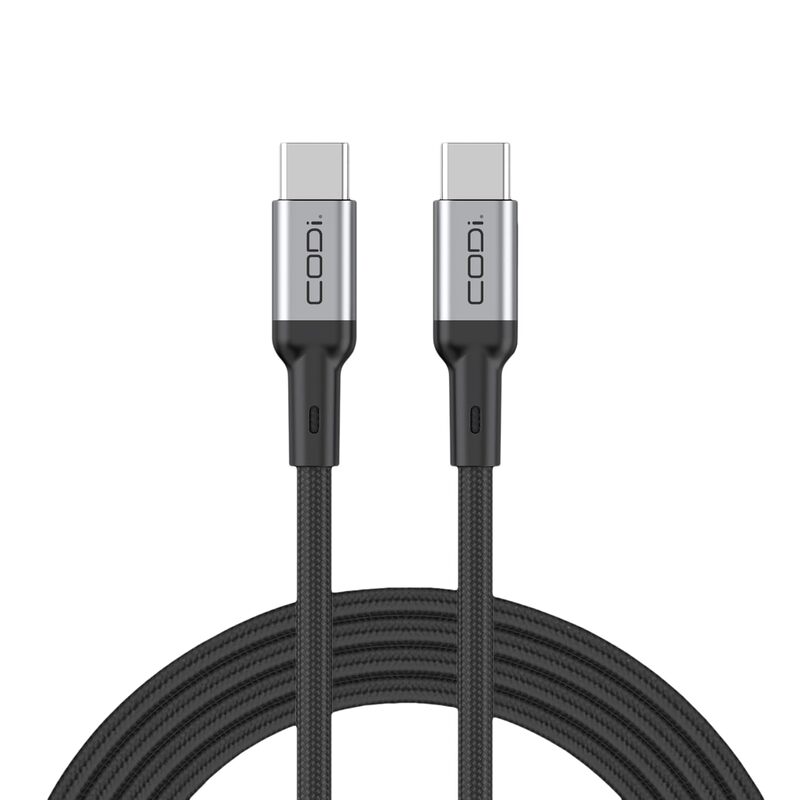 CODi 6ft USB-C to USB-C Charging Cable | Braided Nylon, Fast Charge & Sync, Durable Aluminum Housing