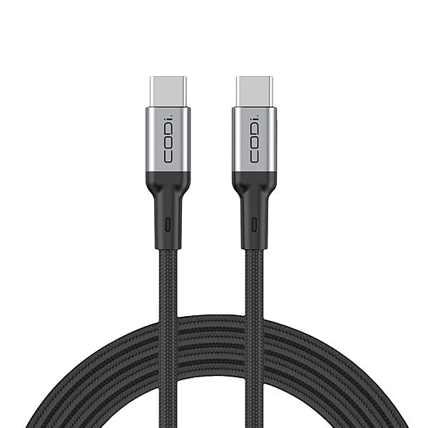 CODi 6ft USB-C to USB-C Charging Cable | Braided Nylon, Fast Charge & Sync, Durable Aluminum Housing