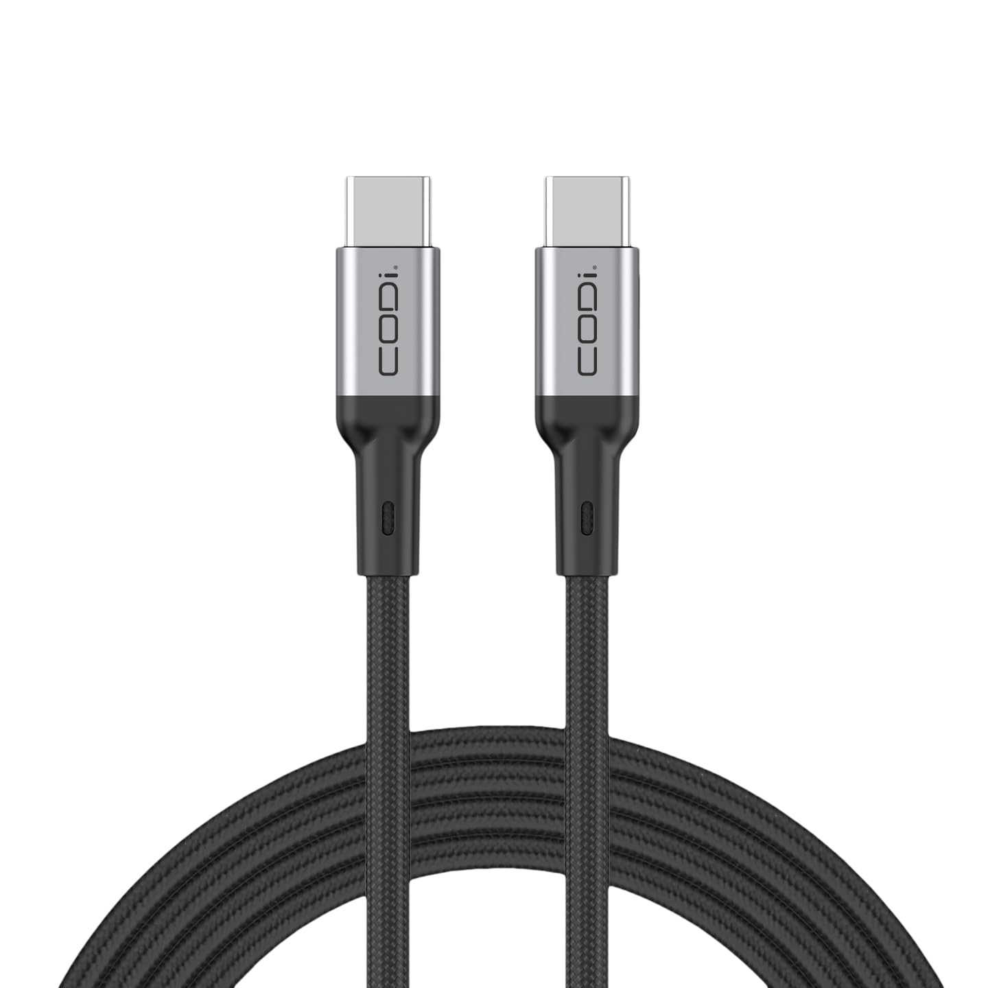 CODi 6ft USB-C to USB-C Charging Cable | Braided Nylon, Fast Charge & Sync, Durable Aluminum Housing