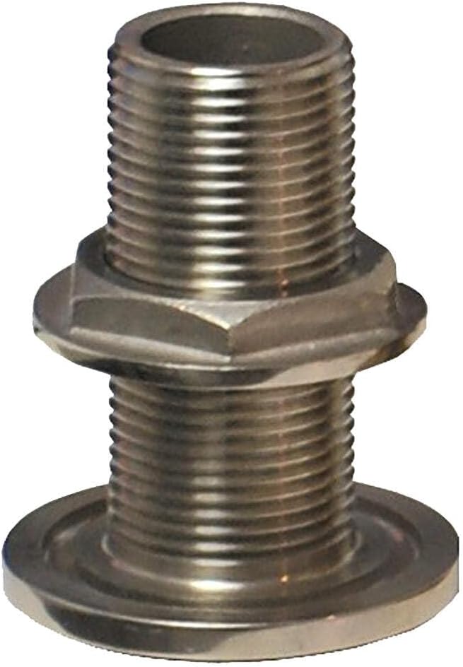 GROCO 1" NPS NPT Combo Stainless Steel Thru-Hull Fitting w/Nut