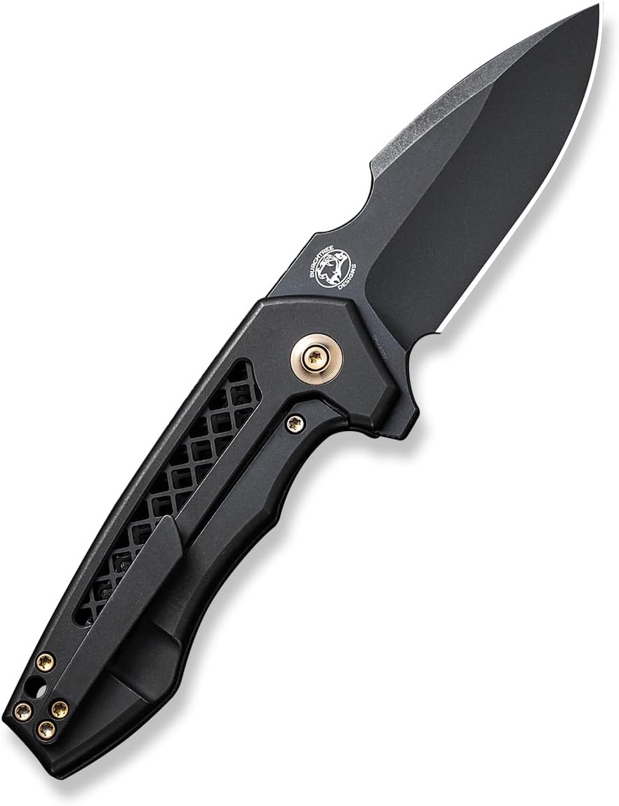 WE Harpen Flipper Knife WE23019-1 Black Titanium Handle