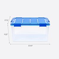 Iris Ultimate Weatherpro Storage Boxes, 23-5/8inL x 20-1/16inW x 16-3/16inH, 60 Qt, Clear, Set Of 4 Boxes