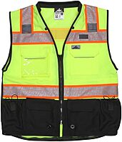 MCR Safety Hi Vis Reflective Safety Vest, ANSI 107 Type R Class 2, 3in Silver PSURVCL2LSL