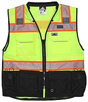 MCR Safety Hi Vis Reflective Safety Vest, ANSI 107 Type R Class 2, 3in Silver PSURVCL2LSL