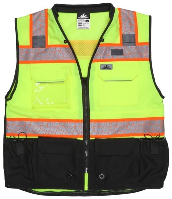 MCR Safety Hi Vis Reflective Safety Vest, ANSI 107 Type R Class 2, 3in Silver PSURVCL2LSL