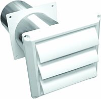 Lambro White 4-inch Plastic Louvered Vent (267W) 1 Count (Pack of 1) Duct Vent