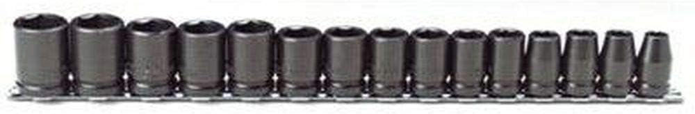 Stanley Proto J74204 15 Piece 6 Point 1/2" Drive Metric Impact Socket Set