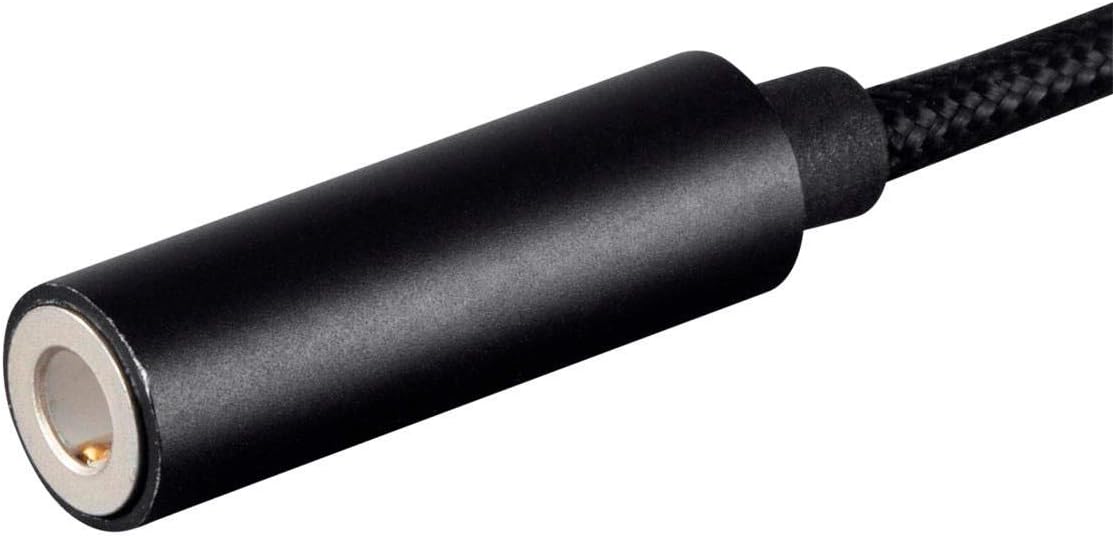 Monoprice MFi Certified Lightning to 3.5mm Jack Audio Adapter - Nylon Braided, Black