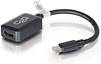 C2G Mini Display Port Adapter, Display Port to HDMI, Male to Female, Black, 8 inches, Cables to Go 54313