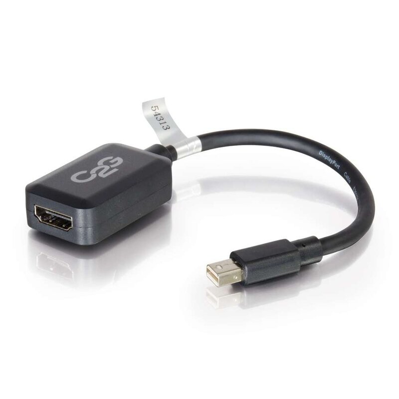 C2G Mini Display Port Adapter, Display Port to HDMI, Male to Female, Black, 8 inches, Cables to Go 54313