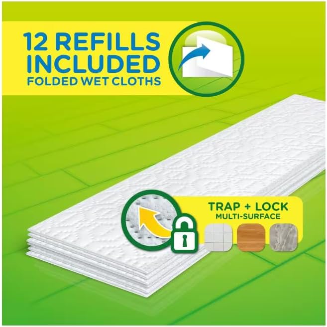 Swiffer Sweeper XL Wet Mopping Pads, White, Pack Of 12 Pads