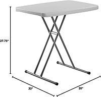 PT Series 20x30 Metal Personal Folding Table in Speckled Gray