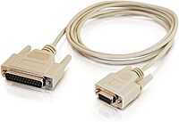C2G/ Cables To Go C2G 03019 DB25 Male to DB9 Female Serial RS232 Null Modem Cable, Beige (6 Feet, 1.82 Meters)