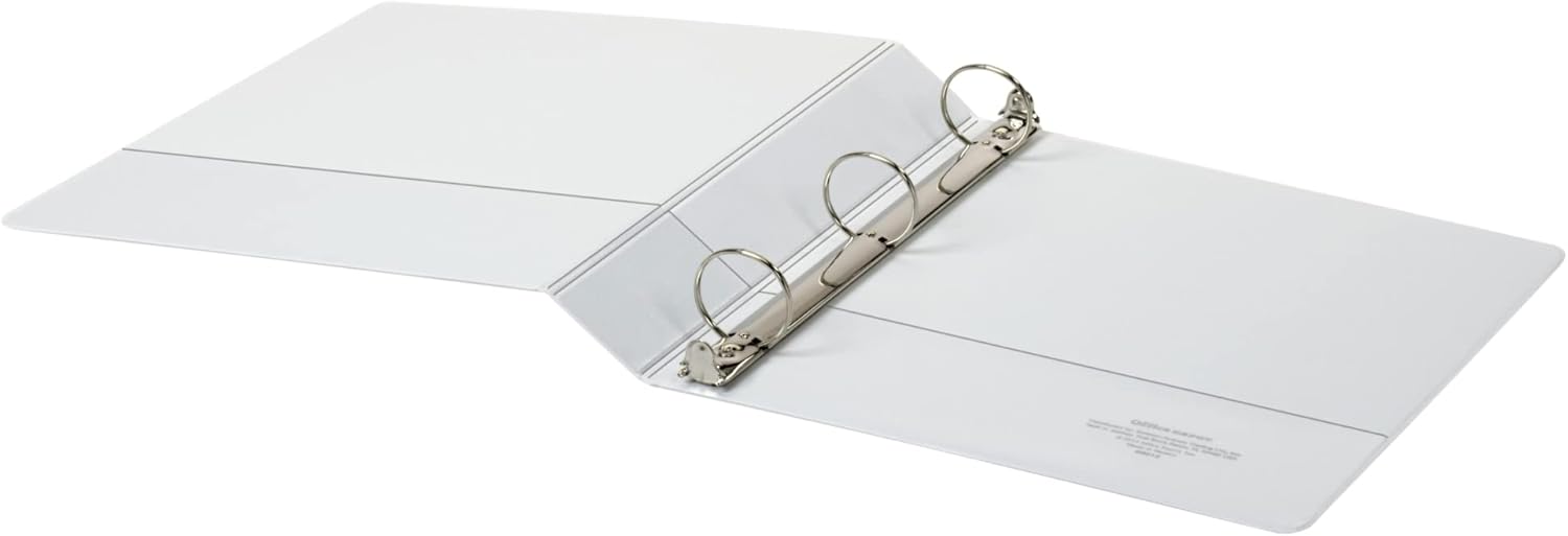 Office Depot® Brand Durable View 3-Ring Binder, 1 1/2" Round Rings, White, Pack Of 4
