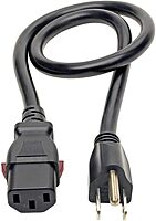 TRIPP LITE NEMA 5-15P to Locking C13 Power Cord, 14 AWG, 15A/125V