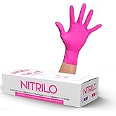 Guantes de Nitrilo Rosa, Talla Mediana 100