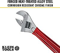 Klein Tools D507-8 Adjustable Wrench, Extra Capacity Jaw Forged Drive Wrench with High Polish Chrome Finish