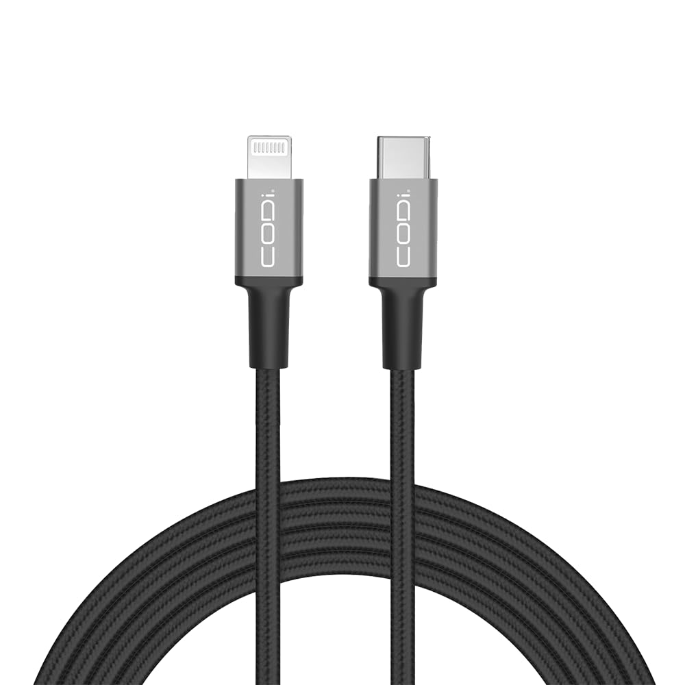CODi 6ft USB-C to Lightning Cable | MFi Certified, Fast Charging & Sync | Braided Nylon