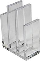 Azar Displays 255035 Clear Acrylic Bookend and Desk File Sorter, File Folder Holder for Office, ½” Thick Acrylic, 2-Pack