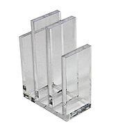 Azar Displays 255035 Clear Acrylic Bookend and Desk File Sorter, File Folder Holder for Office, ½” Thick Acrylic, 2-Pack