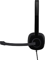 Logitech H151 Wired Headset, Analog Stereo Headphones with Rotating Noise-Cancelling Microphone, 3.5 mm Audio Jack, In-Line Controls, PC/Mac/Laptop/Tablet/Smartphone - Black