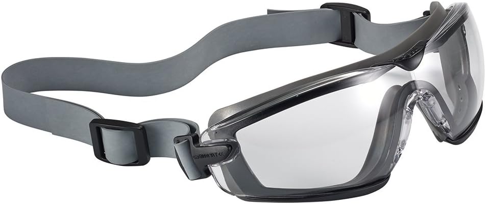 bollé Bolle Safety Cobra TPR Safety Glasses, Black & Grey Frame, Clear Lenses