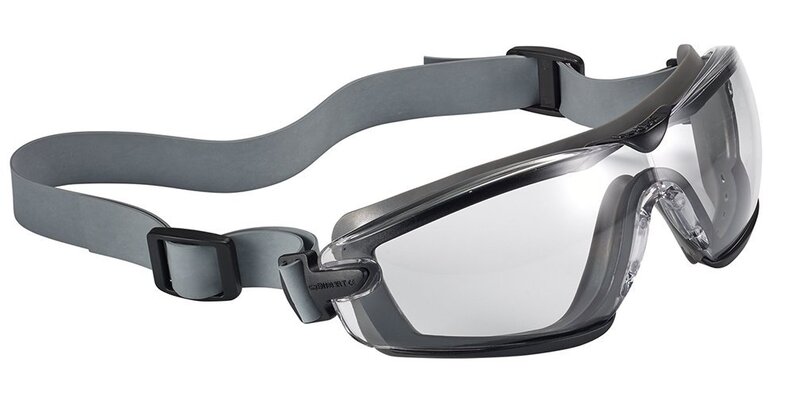 bollé Bolle Safety Cobra TPR Safety Glasses, Black & Grey Frame, Clear Lenses