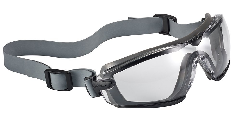 bollé Bolle Safety Cobra TPR Safety Glasses, Black & Grey Frame, Clear Lenses