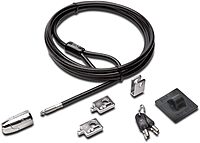 Kensington Desktop & Peripherals Locking Kit 2.0 - 8 ft Cable - Keyed Lock - Black - Carbon Steel - For Desktop Computer