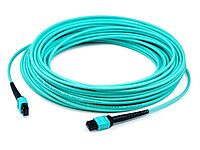 AddOn 3m OM3 MPO/MPO Aqua 12-Strand Fiber Patch Cable (OFNR)