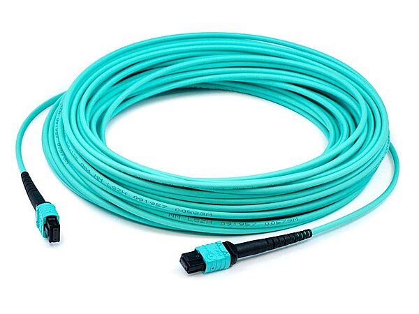 AddOn 3m OM3 MPO/MPO Aqua 12-Strand Fiber Patch Cable (OFNR)