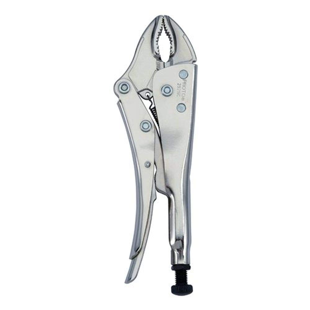 Stanley Proto J292NC Proto 9-1/4-Inch Locking Pliers Curved Jaw, Nickel Chrome
