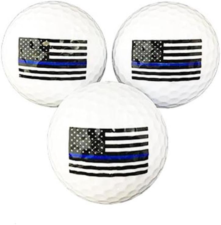Thin Blue Line American Flag Golf Balls - 3 Pack