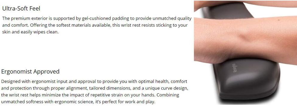 KENSINGTON ErgoSoft Gel Wrist Rest for Keyboard & Mouse